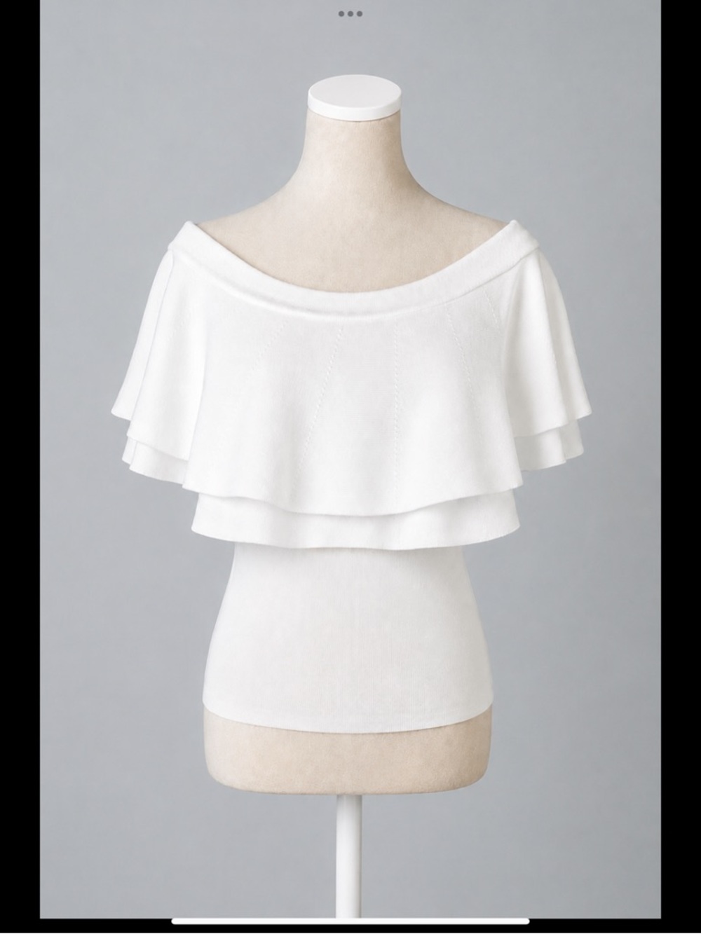 SugarLips White Off-Shoulder Ruffle Sweater Top NWT Medium Coastal Resort Chic